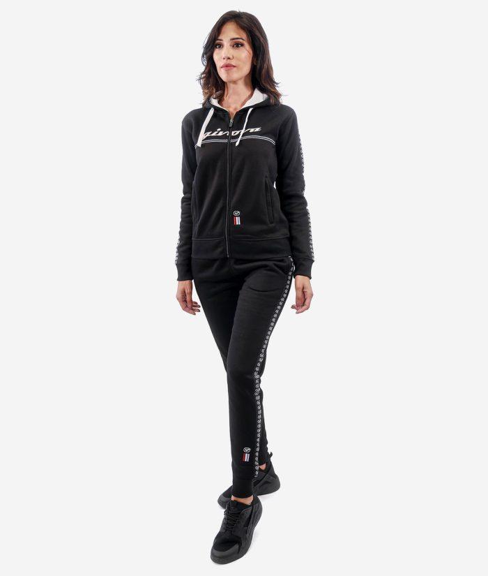 Tuta Givova Donna 101 in fleece con cappuccio e banda, colore blu e bianco Givova Tute Planet Sport Italia