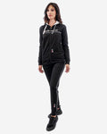 Tuta Givova Donna 101 in fleece con cappuccio e banda, colore blu e bianco