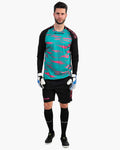Completo Givova Kit Portiere Difesa - VERDE PETROLIO/FUXIA FLUO