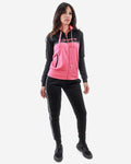Tuta Givova Donna 101 con Banda e Cappuccio in Fleece nero/fuxia — tuta sportiva donna