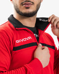 Tuta Givova One Full Zip Polarfleece - ROSSO/NERO