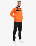 Tuta Givova One Full Zip Polarfleece arancio/nero — tuta in pile per il dopo allenamento