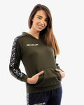 Felpa Givova Con Cappuccio Terry Band Boy verde militare — felpa sportiva bambino