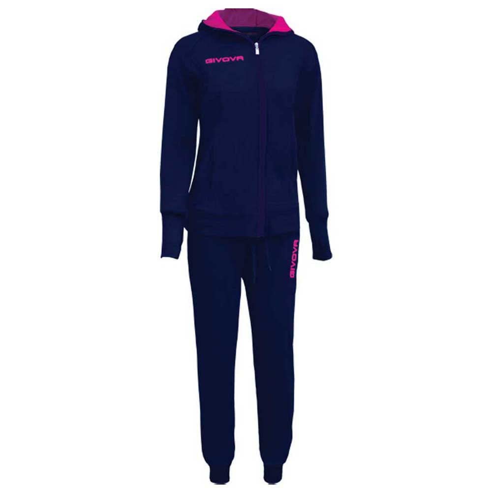 GIVOVA TUTA VISA MELANGE CON CAPPUCCIO POLARFLEECE NERO/GRIGIO SCURO MELANGE Tg. S Givova Tute Planet Sport Italia