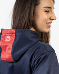 Tuta Visa Melange Givova con Cappuccio Polarfleece - BLU/ROSSO MELANGE