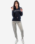 Tuta Givova Donna 101 con Banda e Cappuccio in Fleece blu/grigio chiaro — tuta sportiva donna