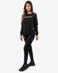 Tuta Givova Donna 104 G/Collo con Paillettes in Felpa nero/bianco — tuta sportiva donna