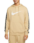 Felpa Nike NSW Repeat SW FLC PO Hood sesamo e bianca con cappuccio