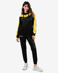 Tuta Givova Roma con Cappuccio Polarfleece nero/giallo — tuta in pile per il dopo allenamento