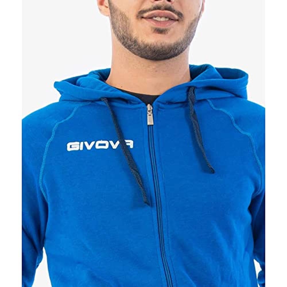 GIVOVA TUTA VISA MELANGE CON CAPPUCCIO POLARFLEECE NERO/GRIGIO SCURO MELANGE Tg. S Givova Tute Planet Sport Italia