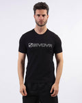 T-shirt Givova Cotone Mondo nera in cotone con inserto a contrasto