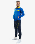 Tuta Givova One Full Zip Polarfleece azzurro/giallo — tuta in pile per il dopo allenamento