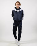 Tuta Givova Roma con Cappuccio Polarfleece blu/bianco — tuta in pile per il dopo allenamento