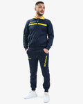 Tuta Givova One Full Zip Polarfleece blu/giallo — tuta in pile per il dopo allenamento