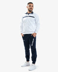 Tuta Givova One Full Zip Polarfleece bianco/blu — tuta in pile per il dopo allenamento
