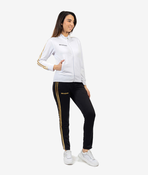 Tuta Givova Revolution Summer Donna nero e oro, completo estivo femminile Givova Planet Sport Italia