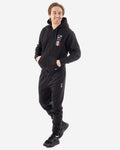 Tuta Givova Italia 101 con Cappuccio Uomo in Felpa nero — tuta in felpa per il dopo allenamento