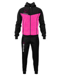 GIVOVA TUTA VISA MELANGE CON CAPPUCCIO POLARFLEECE NERO/GRIGIO SCURO MELANGE Tg. S