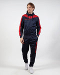 Tuta Givova Roma con Cappuccio Polarfleece rosso/blu — tuta in pile per il dopo allenamento