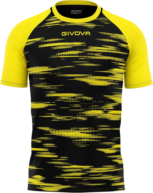 Maglia Givova Pixel nero/giallo — maglia da gara e allenamento calcio Givova Planet Sport Italia