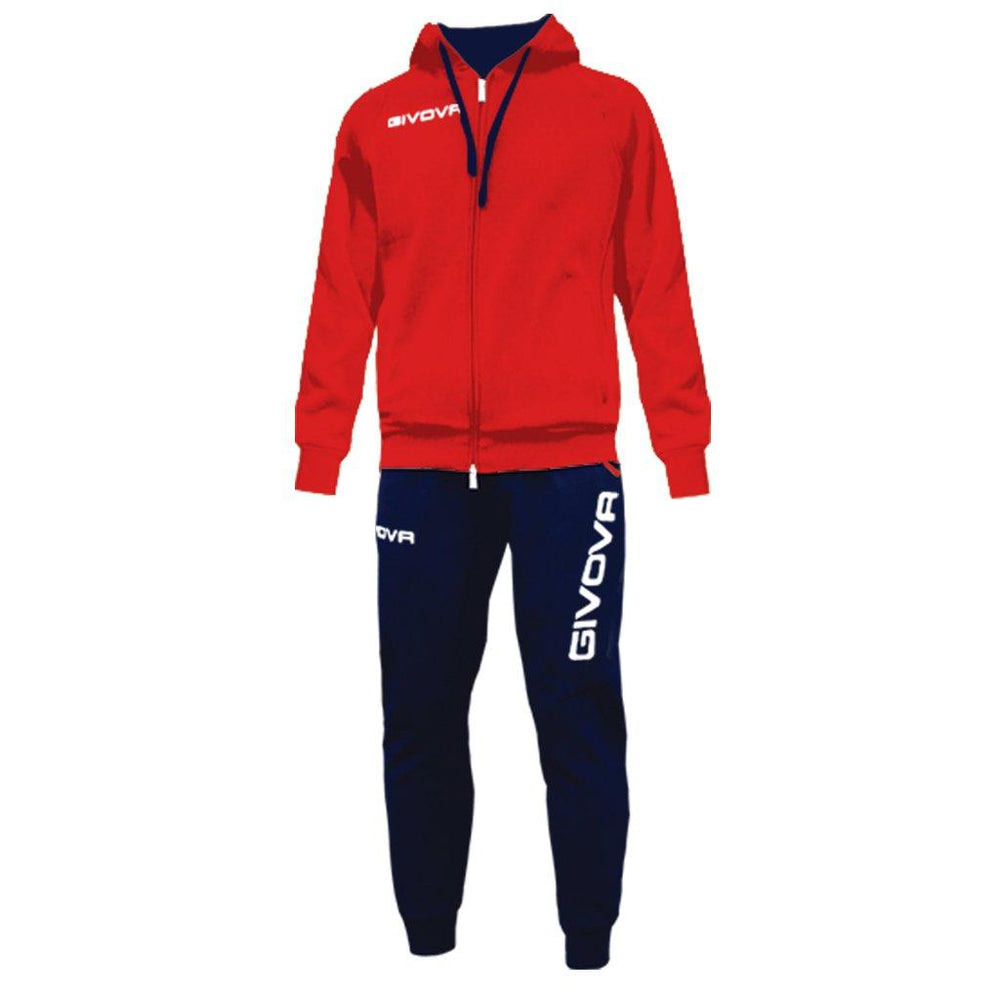 GIVOVA TUTA VISA MELANGE CON CAPPUCCIO POLARFLEECE NERO/GRIGIO SCURO MELANGE Tg. S Givova Tute Planet Sport Italia
