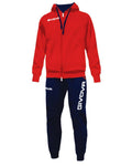 GIVOVA TUTA VISA MELANGE CON CAPPUCCIO POLARFLEECE NERO/GRIGIO SCURO MELANGE Tg. S