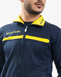 Tuta Givova One Full Zip Polarfleece - BLU/GIALLO