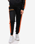 Pantalone Givova Tricot Band nero con banda laterale giallo fluo