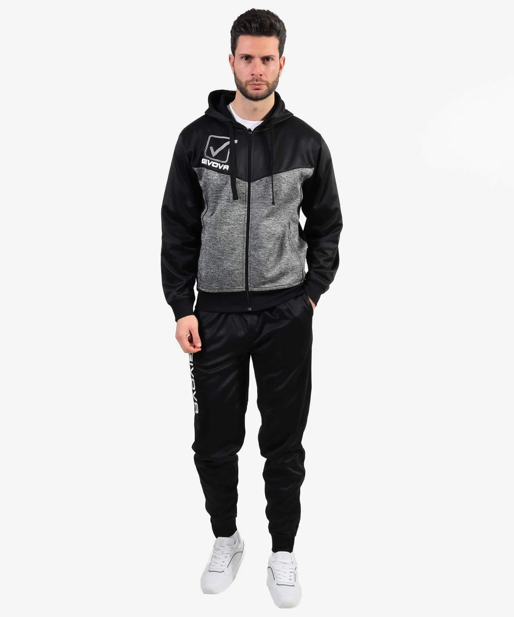 Tuta Visa Melange Givova con Cappuccio Polarfleece Givova Tute Planet Sport Italia