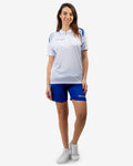 Completo Givova Kit Easy bianco e blu, maglia e pantaloncino da gara per il calcio