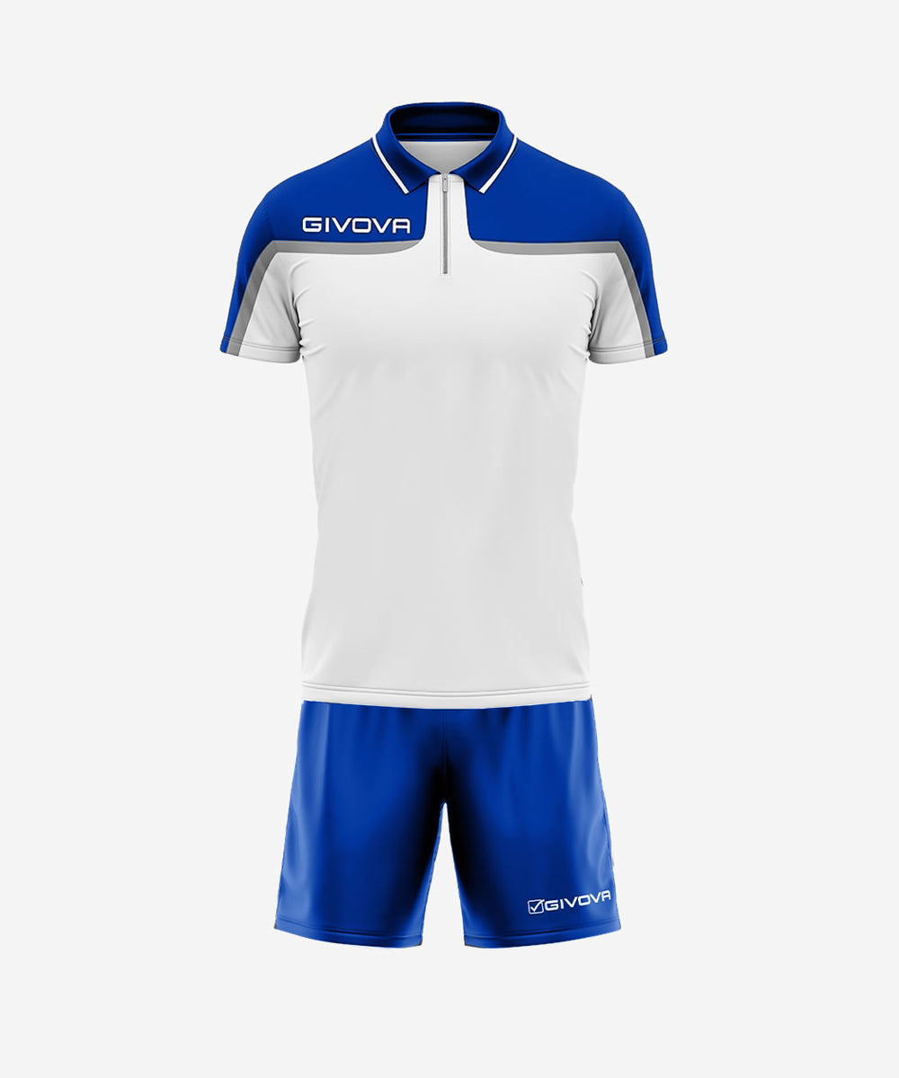Completo Givova Kit Fast bianco e rosso, divisa da trasferta per squadre di calcio Givova Kit Planet Sport Italia