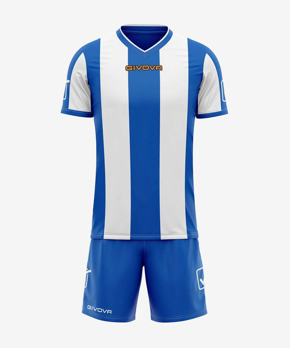 Completo Givova Kit Catalano MC rosso e bianco, maglia e pantaloncino da calcio Givova Kit Planet Sport Italia
