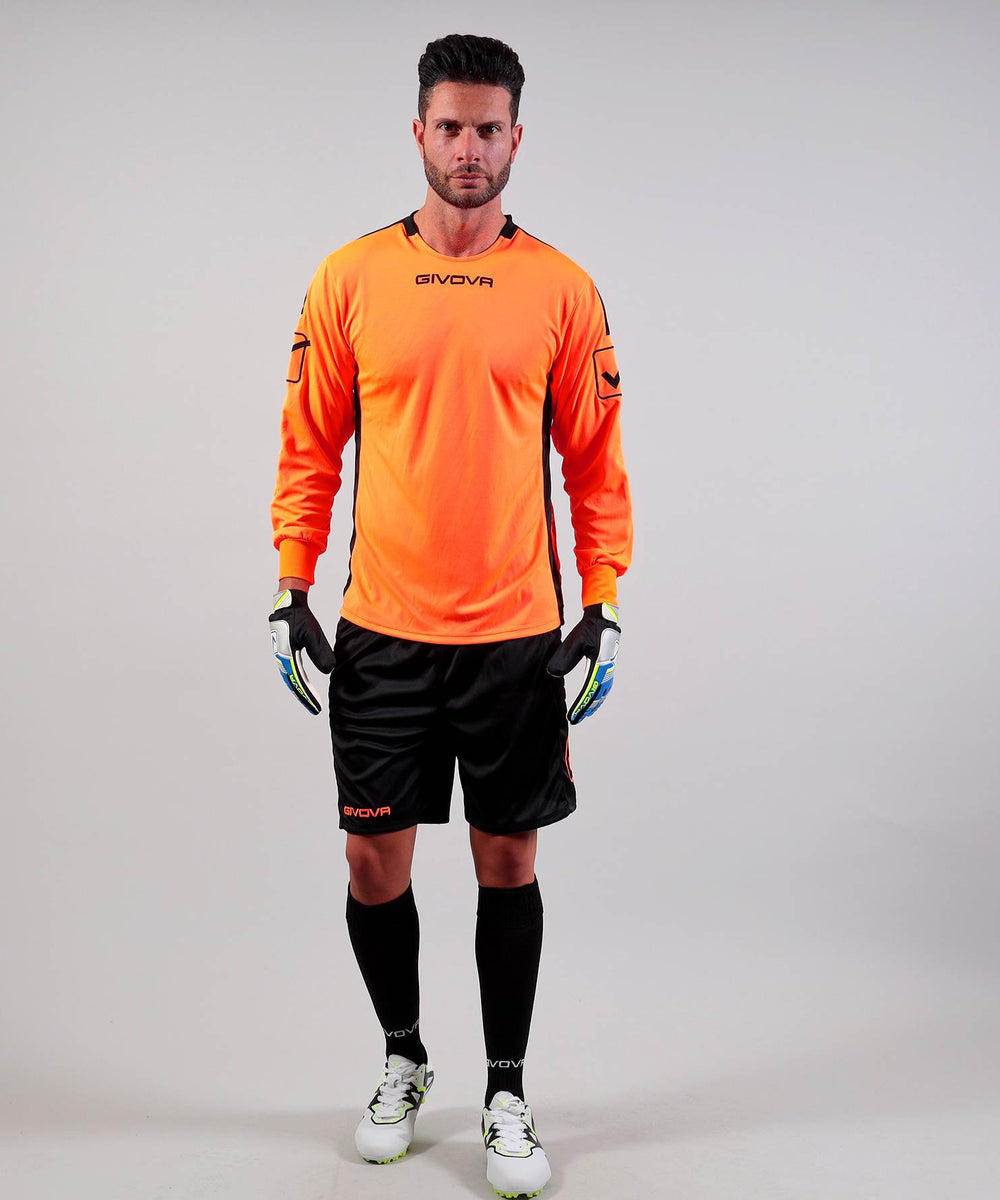 Completo da portiere Givova Kit Hyguana fuxia e nero, maglia e pantaloncino Givova Kit Planet Sport Italia