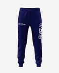 Pantalone Givova King Felpa Moon blu e giallo fluo bicolore