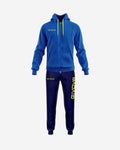 Tuta Givova King Poker in cotone terry blu e giallo fluo