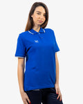 Polo Givova Cotone Piquet Action blu e bianca in cotone piquet