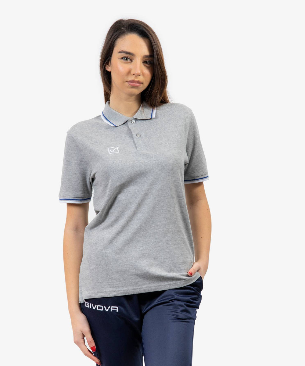 grigio melange chiaro bianco Givova Polo Planet Sport Italia