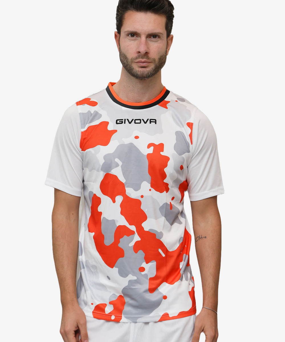 Maglia Givova Shirt Army Interlock verde militare e giallo fluo da gioco per il calcio Givova Maglie e T-Shirt Planet Sport Italia