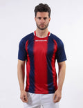 SHIRT STRIPE  M/C INTERLOCK BLU/ROSSO