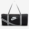 Borsa Nike Heritage Duff nera e bianca, borsone da palestra