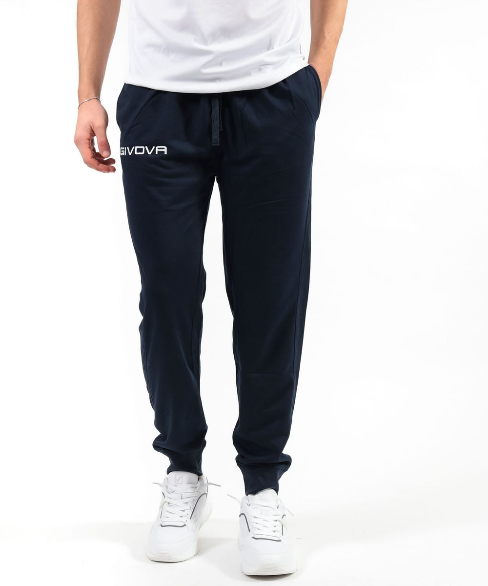 Pantalone Givova Cotone King Logo Small grigio per il tempo libero Givova Pantaloni Planet Sport Italia