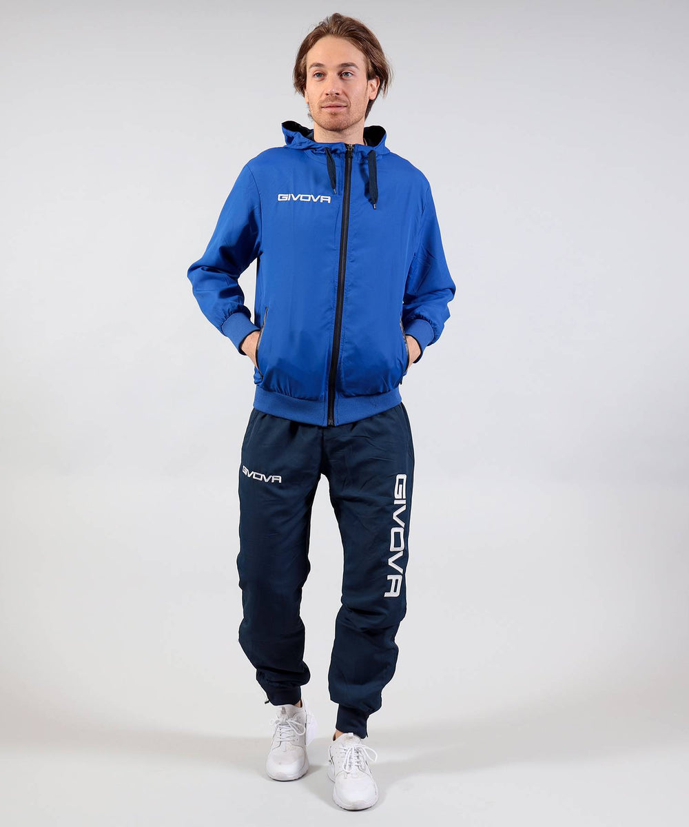Tuta Givova Winner in microfibra azzurra e gialla fluo da allenamento Givova Tute Planet Sport Italia