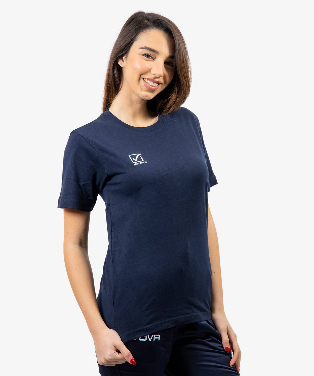 T-shirt Givova Cotone Action blu in cotone per il tempo libero Givova Maglie e T-Shirt Planet Sport Italia