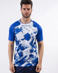 Maglia Givova Shirt Art Interlock rossa e blu a maniche corte per il calcio