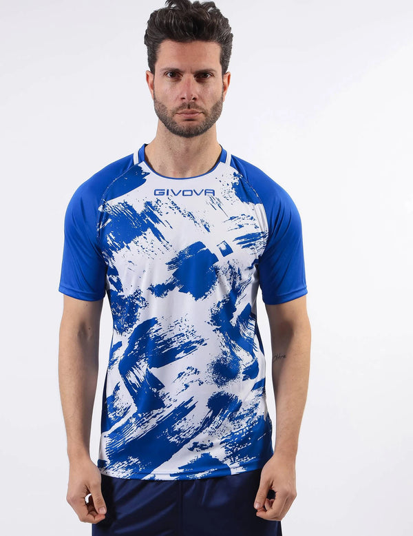Maglia Givova Art Interlock M/C azzurro/bianco — maglia da gara e allenamento calcio Givova Planet Sport Italia