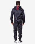 Tuta Visa Melange Givova con Cappuccio Polarfleece - GRANATA/NERO