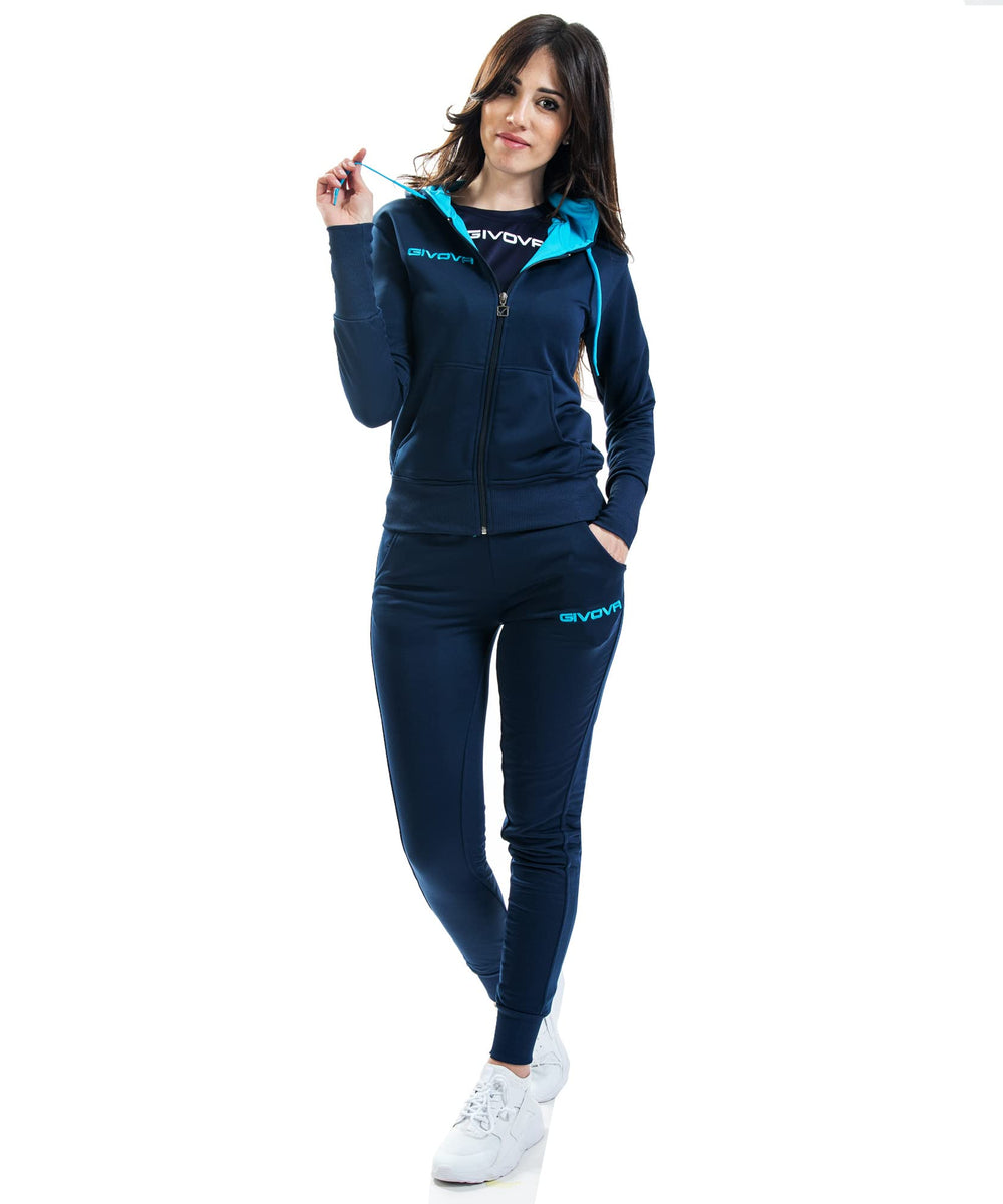 GIVOVA TUTA VISA MELANGE CON CAPPUCCIO POLARFLEECE NERO/GRIGIO SCURO MELANGE Tg. S Givova Tute Planet Sport Italia