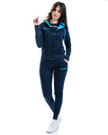 GIVOVA TUTA VISA MELANGE CON CAPPUCCIO POLARFLEECE NERO/GRIGIO SCURO MELANGE Tg. S