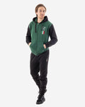 Tuta Givova Italia 101 con Cappuccio Uomo in Felpa verde/nero — tuta in felpa per il dopo allenamento
