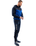 Tuta Givova Visa Melange con cappuccio in polarfleece blu e giallo melange